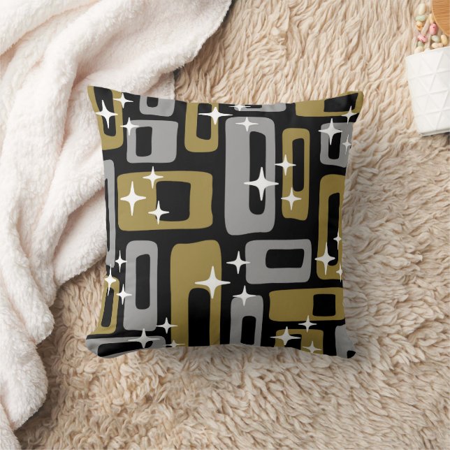 Retro Mid Century Modern Abstrakt Kudde (Filt)