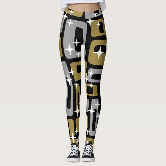 Retro Mid Century Modern Abstrakt Leggings (Framsida)