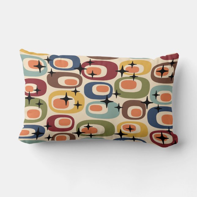 Retro Mid Century Modern Abstrakt Lumbarkudde (Baksida)