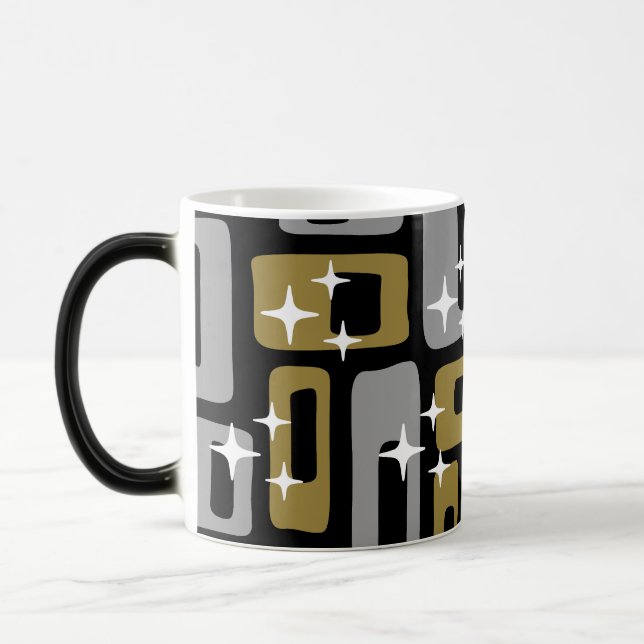 Retro Mid Century Modern Abstrakt Magisk Mugg (Vänster)