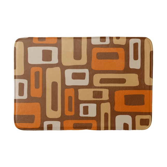 Retro Mid Century Modern Abstrakt Mönster Badrumsmatta (Framsidan)