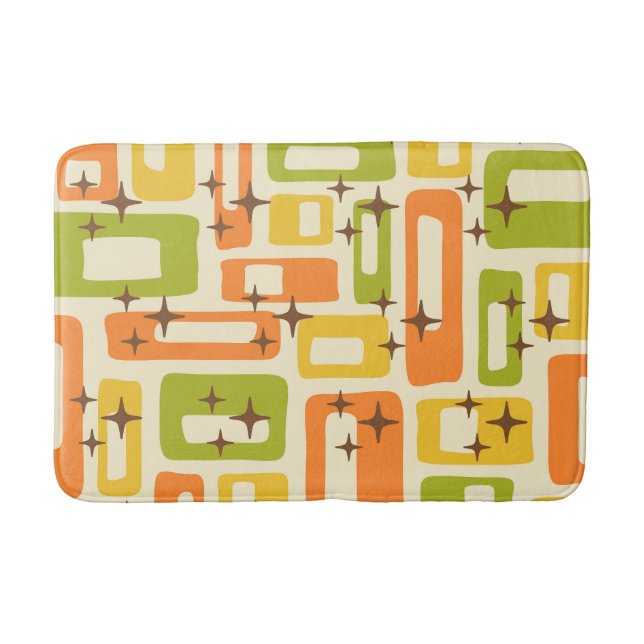 Retro Mid Century Modern Abstrakt Mönster Badrumsmatta (Framsidan)