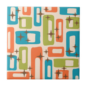 Retro Mid Century Modern Abstrakt Mönster Kakelplatta