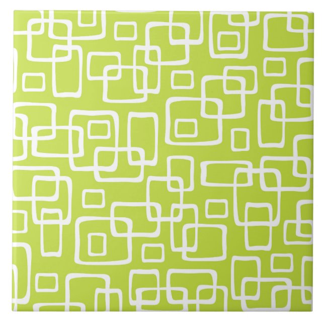 Retro Mid Century Modern Abstrakt Mönster Kakelplatta (Framsidan)