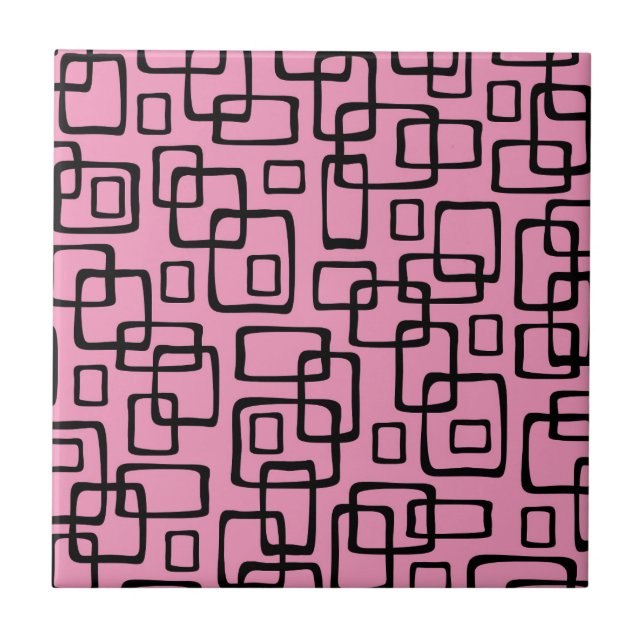 Retro Mid Century Modern Abstrakt Mönster Kakelplatta (Framsidan)