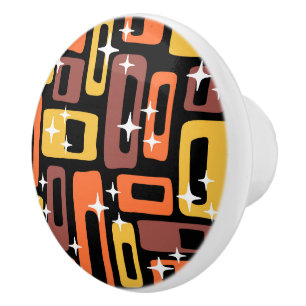 Retro Mid Century Modern Abstrakt Mönster Knopp