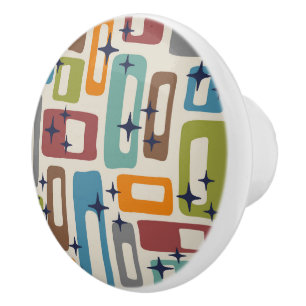 Retro Mid Century Modern Abstrakt Mönster Knopp