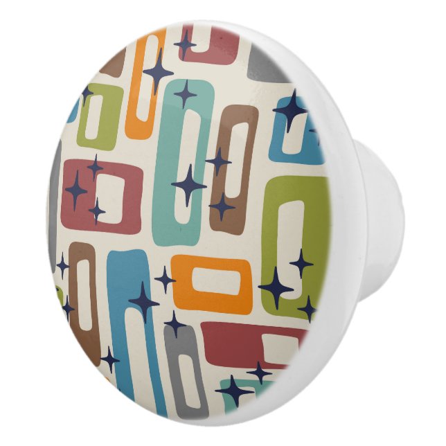 Retro Mid Century Modern Abstrakt Mönster Knopp (Höger)