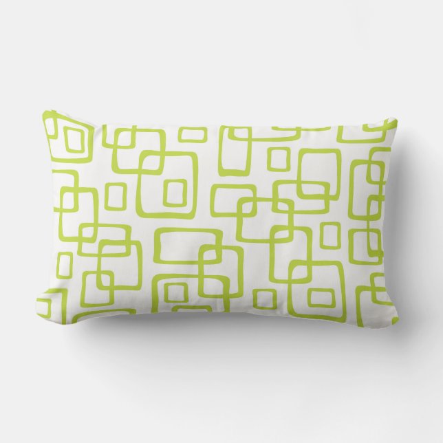 Retro Mid Century Modern Abstrakt Mönster Lumbarkudde (Framsida)