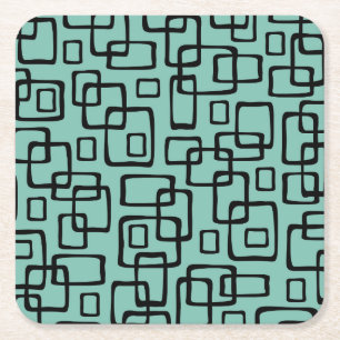 Retro Mid Century Modern Abstrakt Mönster Underlägg Papper Kvadrat