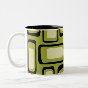 Retro Mid Century Modern Abstrakt Två-Tonad Mugg