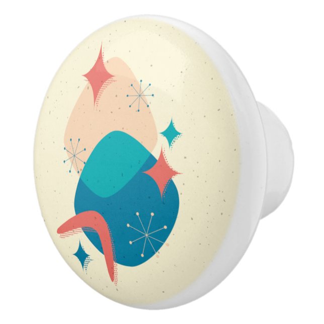 Retro Mid Century Modern Atomic Age Abstrakt Knopp (Höger)