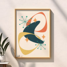 Retro Mid Century Modern Atomic Age Abstrakt