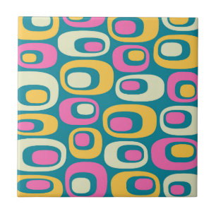Retro Mid Century Modern Atomic Mönster Kakelplatta