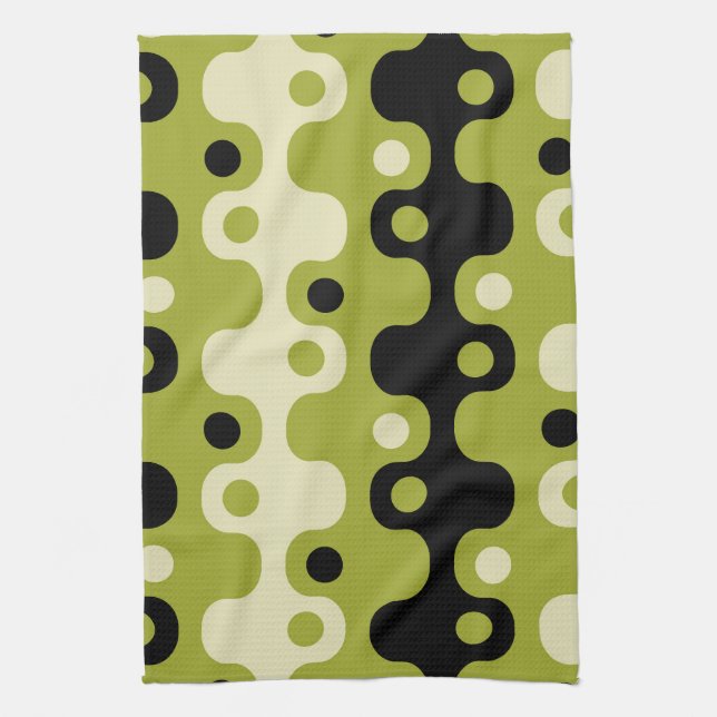Retro Mid Century Modern Atomic Mönster Kökshandduk (Vertikal)