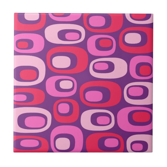 Retro Mid Century Modern Atomic Mönster Matta Kakelplatta (Framsidan)