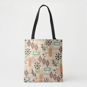 Retro Mid Century Modern Atomisk Abstrakt Tygkasse