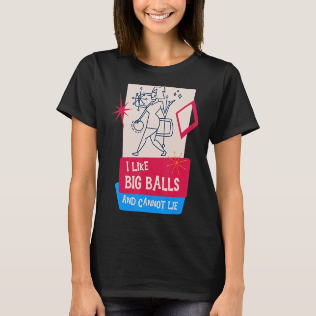 Retro Mid Century Modern Bowling T Shirt (Framsida)