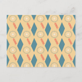 Retro Mid Century Modern Circles Pilar Diamonds Vykort