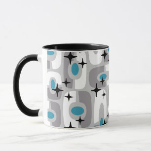 Retro Mid Century Modern Cosmic Abstrakt Mönster Mugg