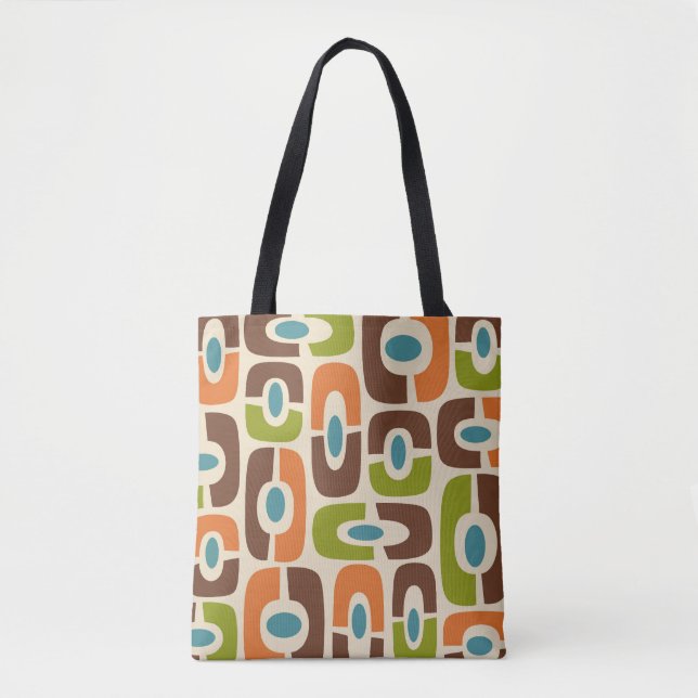 Retro Mid Century Modern Cosmic Abstrakt Mönster Tygkasse (Framsida)