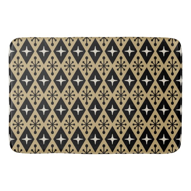 Retro Mid Century Modern Diamantstjärnmönster Badrumsmatta (Framsidan)