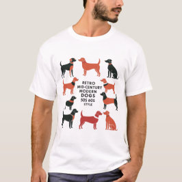 Retro Mid-Century Modern Dogs 50s 60s Style abstra T Shirt