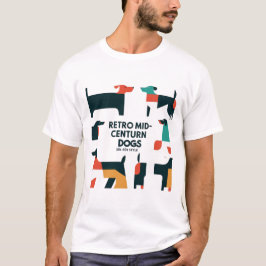 Retro Mid-Century Modern Dogs 50s 60s Style abstra T Shirt