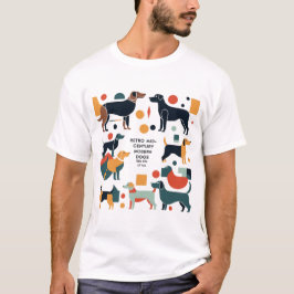 Retro Mid-Century Modern Dogs 50s 60s Style abstra T Shirt