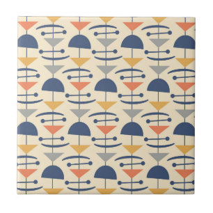 Retro Mid Century Modern Geometric Mönster Kakelplatta