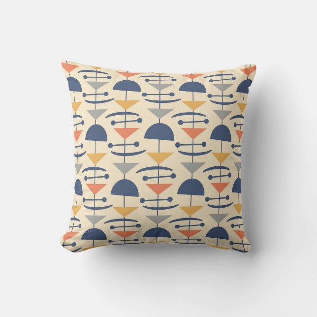 Retro Mid Century Modern Geometric Mönster Kudde (Framsida)
