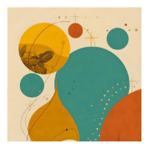 Retro Mid Century Modern Geometrisk Abstrakt Desig