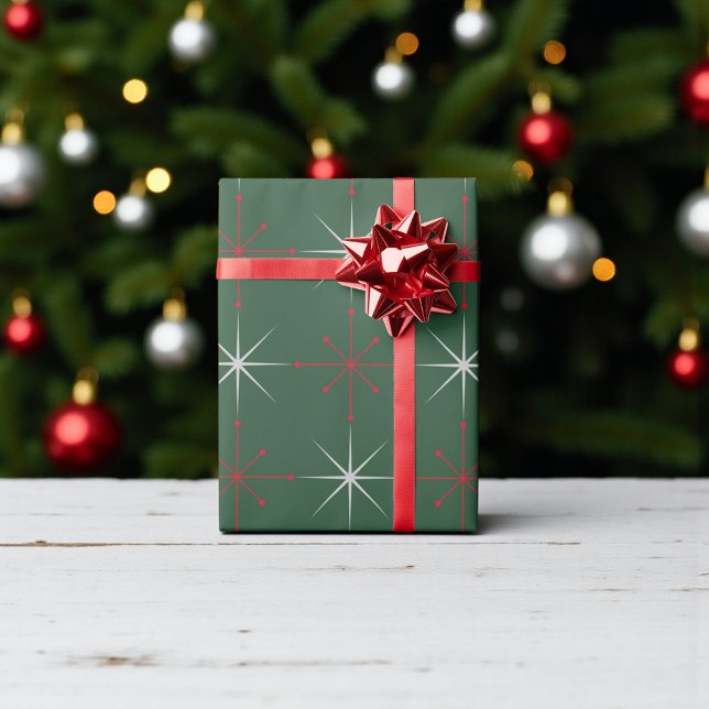 Retro Mid Century Modern Helgdag 50s 60-årsstarst Presentpapper (Skapare uppladdad)