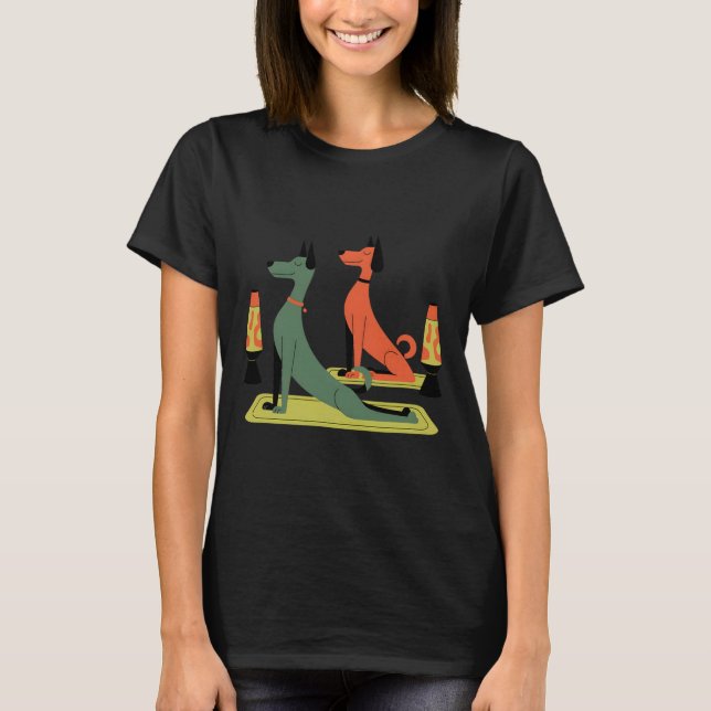 Retro Mid-century Modern Hundar 50- och 60-talssti T Shirt (Framsida)