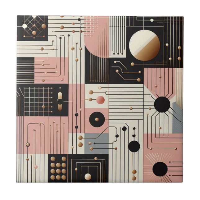Retro Mid Century Modern  Kakelplatta (Framsidan)