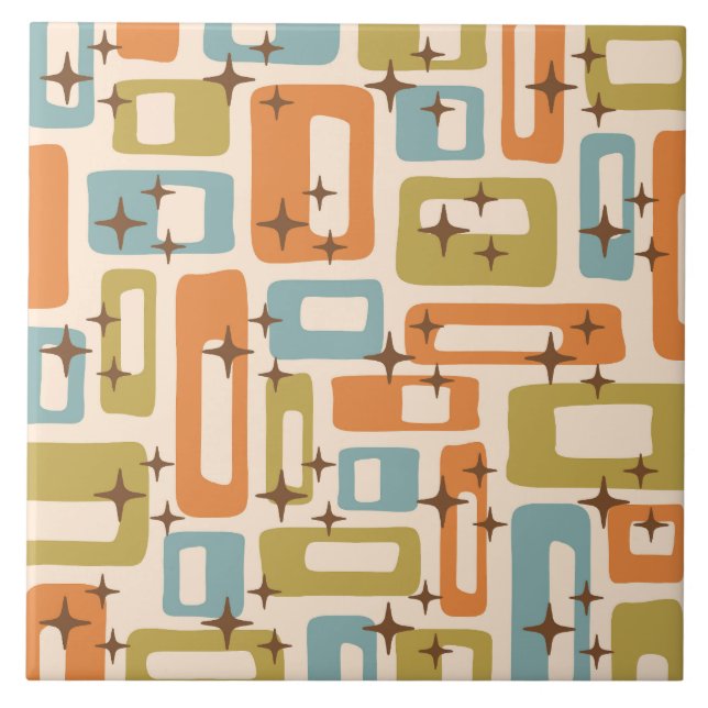 Retro Mid Century Modern Kakelplatta (Framsidan)