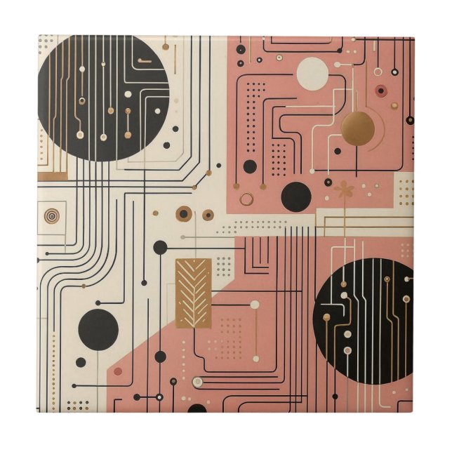 Retro Mid Century Modern  Kakelplatta (Framsidan)