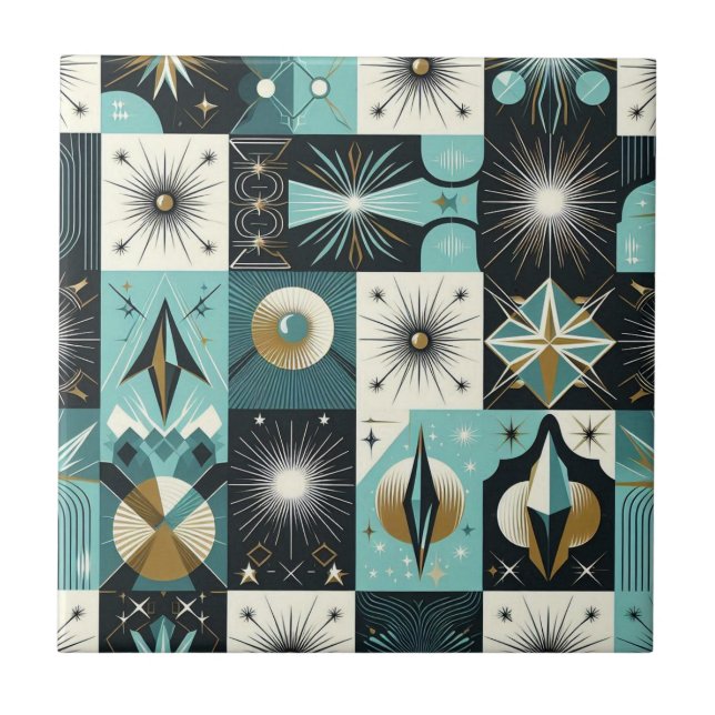 Retro Mid Century Modern  Kakelplatta (Framsidan)