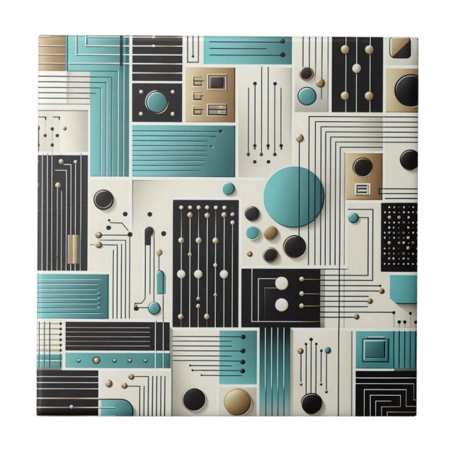 Retro Mid Century Modern  Kakelplatta (Framsidan)