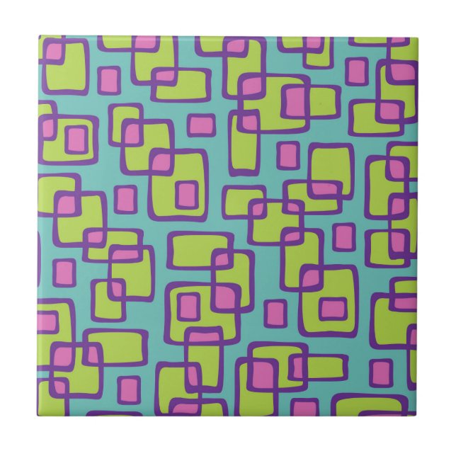 Retro Mid Century Modern Kakelplatta (Framsidan)