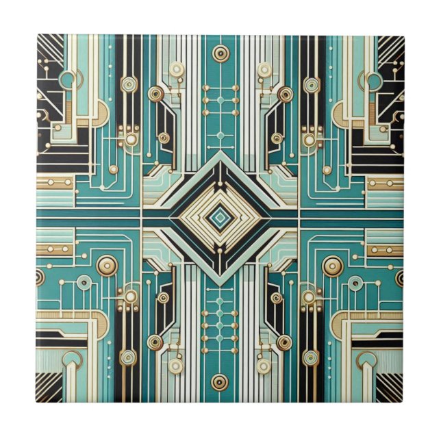 Retro Mid Century Modern  Kakelplatta (Framsidan)