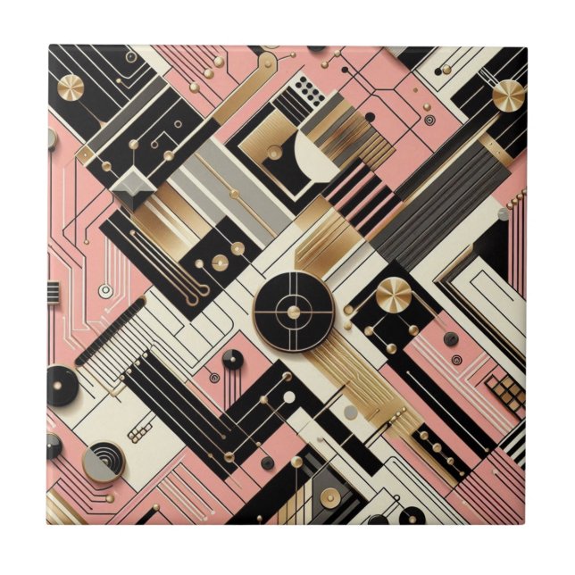 Retro Mid Century Modern  Kakelplatta (Framsidan)