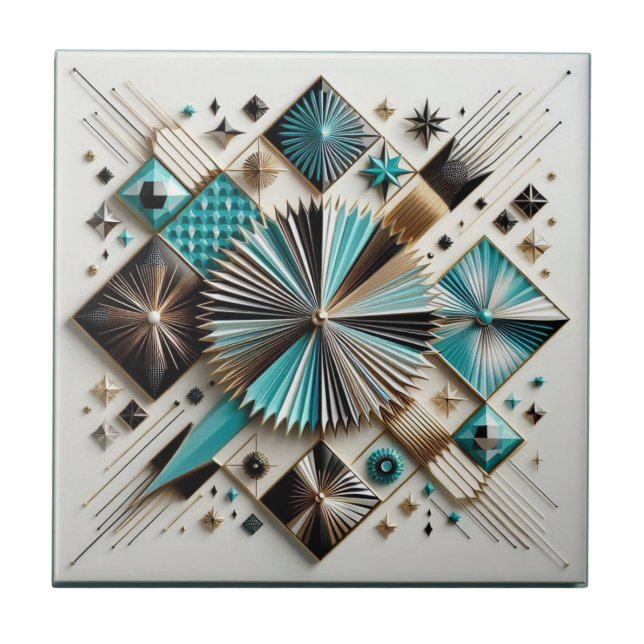 Retro Mid Century Modern  Kakelplatta (Framsidan)