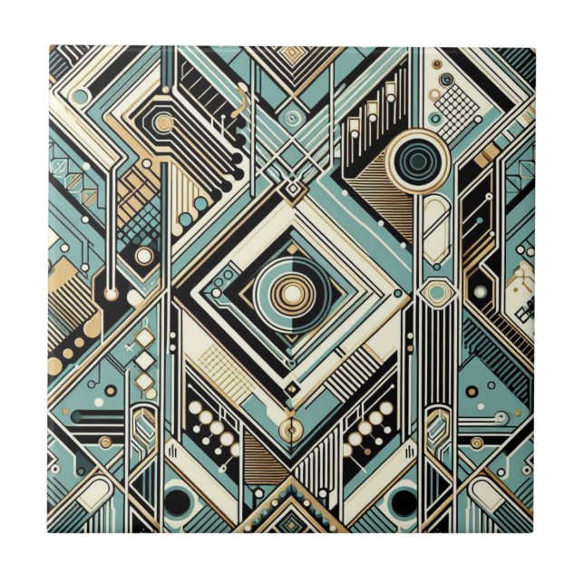 Retro Mid Century Modern  Kakelplatta (Framsidan)