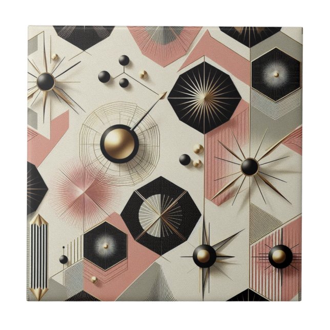 Retro Mid Century Modern  Kakelplatta (Framsidan)