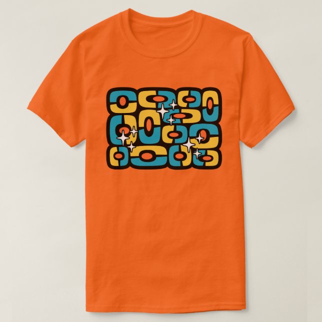 Retro Mid Century Modern Kosmisk Abstrakt T Shirt (Design framsida)