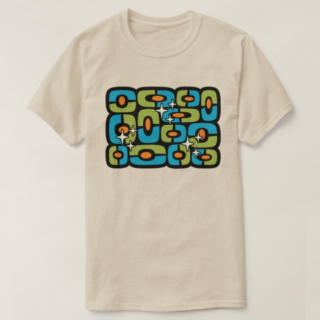 Retro Mid Century Modern Kosmisk Abstrakt T Shirt (Design framsida)