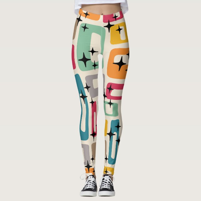 Retro Mid Century Modern Leggings (Framsida)