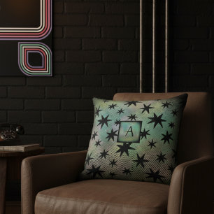 Retro Mid Century Modern Monogram Kudde