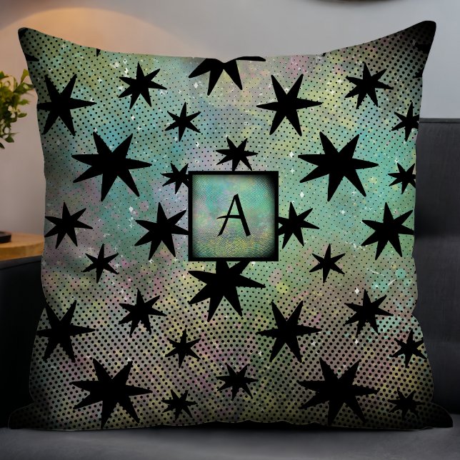 Retro Mid Century Modern Monogram Kudde (Skapare uppladdad)